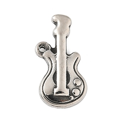 Античное Серебро 304 подвески из нержавеющей стали в тибетском стиле, скрипка, античное серебро, 21x10.5x3.5 мм, отверстие : 1.2 мм