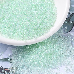 (RR271) Light Mint Green Lined Crystal AB Миюки круглые бусины рокайль, японский бисер, (rr 271) светло-мятно-зеленый кристалл ab, 11/0, 2x1.3 мм, Отверстие : 0.8 мм , около 5500 шт / 50 г