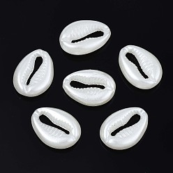 Creamy White Acrylic Imitation Pearl Beads, Spiral Shell Shape, Creamy White, 18x13x4.5mm, about 750pcs/500g
