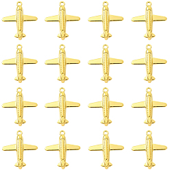 Золотой 50шт. подвески для самолетов из сплава, золотые, 35x31.5x3.5 мм, отверстие : 2.5 мм