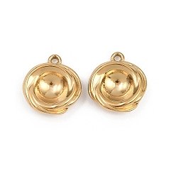 Настоящее золото 18K 304 Настройки кабошон из нержавеющей стали кулон, крутящиеся прелести, ионное покрытие (ip), реальный 18 k позолоченный, лоток : 7.5 мм, 13.5x12x3.5 мм, отверстие : 1.2 мм