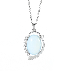 Opalite Opalite Pendant Necklaces, with Stainless Ssteel Chains, 19.69 inch(50cm)