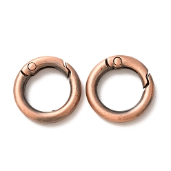 Red Copper Alloy Spring Gate Rings, O Rings, Red Copper, 6 Gauge, 20x4mm, Inner Diameter: 12mm