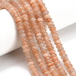 Солнечный Камень Натуральный Sunstone бисер пряди, рондель, 4x2 мм, отверстие : 0.9 мм, около 160~162 шт / нитка, 14.96~15.16 дюйм (38~38.5 см)