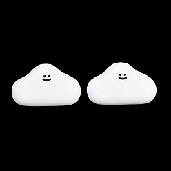 Белый Кабошоны пвх, прорезиненный, облако, белые, 18x28x9.5 мм