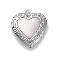 Нержавеющая Сталь Цвет 304 подвески из нержавеющей стали, сердце, цвет нержавеющей стали, 22.5x19.5x6 мм, отверстие : 1.6 мм