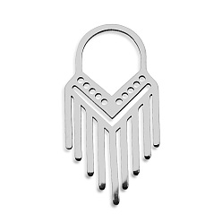 Нержавеющая Сталь Цвет Не тускнеющие 201 подвески из нержавеющей стали, лазерная резка, сердце замок, цвет нержавеющей стали, 38.5x20x1 мм, отверстие : 12.5 мм