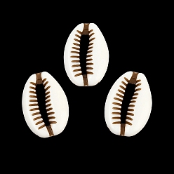 (404) Непрозрачное AB Кислое яблоко Непрозрачные акриловые бусины, окрашенные распылением, имитация оболочки, формы раковины, цветочный белый, 19x13x6 мм, отверстие : 1.8 мм, Около 700 шт / 500 г