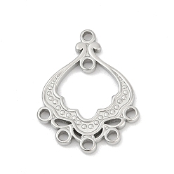 Нержавеющая Сталь Цвет 304 нержавеющей стали ссылки люстра компонент, слеза, цвет нержавеющей стали, 29.5x23x2.5 мм, отверстие : 2 мм