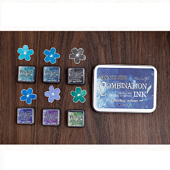 (52) Непрозрачная лаванда Пластиковые штампы с чернилами для пальцев, для ребенка поделки из бумаги художественное ремесло, скрапбукинга, квадратный, разноцветные, 33x33x17 мм