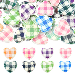 (52) Непрозрачная лаванда 30 непрозрачные акриловые бусины, сердце с сеткой, разноцветные, 19x21x5.5 мм, отверстие : 3 мм