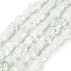 Зеленый Кварц Естественный зеленый кварцевые нити бисера, самородки, упавший камень, 4.5~11.5x3~7x3.5~6 мм, отверстие : 1.2 мм, около 48~68 шт / нитка, 15.35~15.94'' (39~40.5 см)