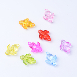 Mixed Color Transparent Acrylic Pendants, Angel, Mixed Color, 32x23.5x10mm, Hole: 3.5mm, about 190pcs/500g
