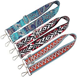 Mixed Color Polyester Bag Strap Chains, with Golden Plated Zinc Alloy Swivel Lobster Claw Clasps, for Bag Handles Replacement Accessories, Mixed Color, 794x37.5mm, 3pcs/set