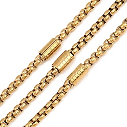 Настоящее золото 18K 304 нержавеющая сталь коробка цепи, со ссылками на столбцы, с катушкой, ионное покрытие (ip), несварные, реальный 18 k позолоченный, 9x5 mm и 4x4 mm