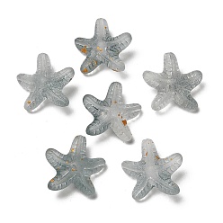 Серый Непрозрачные акриловые бусины, морская звезда, с золотой порошок, серые, 18x19x9 мм, отверстие : 1.6 мм, Около 375 шт / 500 г