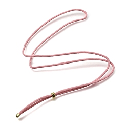 Pink 2.5MM Adjustable Braided Nylon Cords Necklace Making, with Golden Brass Finding, Pink, 27.56 inch(70cm)