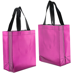 Фиолетовый Многоразовые подарочные пакеты, сумка-тоут из нетканого материала с лазерной обработкой и ручкой, прямоугольные, фиолетовые, 19.8x10x25.5 см