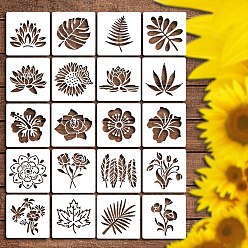 Белый 20шт. трафареты для рисования на животных в виде цветов и листьев, с железными кольцами, белые, 76x76x0.3 мм