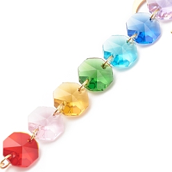 Colorful Sun Catcher Pendant Decorations, Glass & 201 Stainless Steel & Brass Hanging Ornament, Star & Moon & Teardrop, Colorful, 200mm