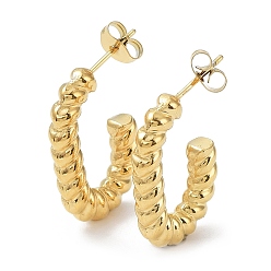 Золотой Ионное покрытие (ip) 304 овальные серьги-гвоздики из нержавеющей стали, серьги-кольца, золотые, 25x4 мм