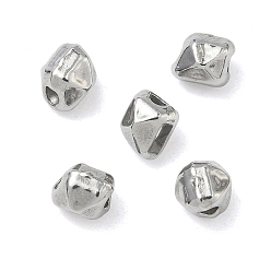 Нержавеющая Сталь Цвет 304 из нержавеющей стали бусы, квадратный, цвет нержавеющей стали, 5.5x4.5x5 мм, отверстие : 1.6 мм