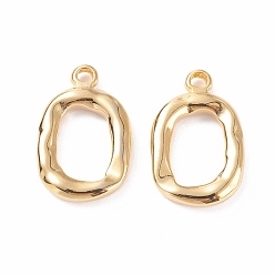Золотой Вакуумное покрытие pvd 304 подвески из нержавеющей стали, овальные, золотые, 18.5x12x2.5 мм, отверстие : 1.6 мм