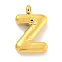 Letter Z Ионное покрытие (ip) 304 подвески из нержавеющей стали, буквенное очарование, золотые, Письмо Z, 24x15.5x5.5 мм, отверстие : 3 мм