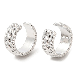 Платина Латунь манжеты серьги, непрокалывающие серьги, долговечный, без свинца и без кадмия, платина, 13.5x15x6 мм