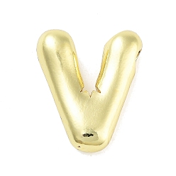 Letter V Стойки обшивки латунные подвески, долговечный, реальный 18 k позолоченный, Буква V, 19.5x16x5 мм, отверстие : 2x2.5 мм