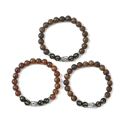 (52) Непрозрачная лаванда 3 шт. круглые деревянные и натуральные обсидиановые резные бусины с мотивом «Ом Мани Падме Хум», Голова Будды, с бусинами тибетского стиля, разноцветные, внутренний диаметр: 2-1/4 дюйм (5.6 см)