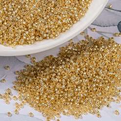 (RR552) Dyed Light Apricot Silverlined Alabaster Миюки круглые бусины рокайль, японский бисер, 15/0, (rr 552) окрашенный светло-абрикосовый серебристый алебастр, 1.5 мм, отверстия : 0.7 mm, около 250000 шт / фунт