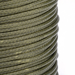 Dark Olive Green Braided Korean Waxed Polyester Cords, Dark Olive Green, 1mm, about 174.97 yards(160m)/roll