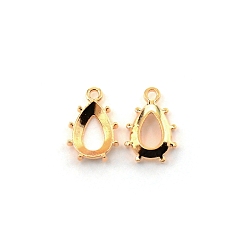 Light Gold Подвеска из гальванического сплава с кабошоном, открытая задняя панель, без кадмия и без свинца, слеза, золотой свет, лоток : 12x9 мм, 18x12x4 мм, отверстие : 2 мм