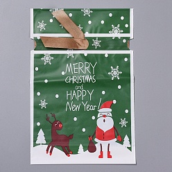 Зеленый Рождественские подарочные пакеты на шнурке, сумочки с галстуком-бабочкой, подарочная упаковка для вечеринок, зелёные, 23 (± 2 см) x 15x0.01 см, около 45~50 шт / упаковка