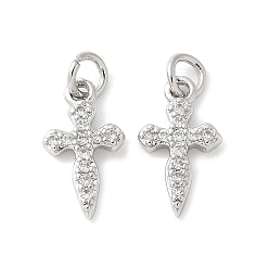 Платина Латунные микро проложить кубического циркония прелести, без кадмия, без никеля и без свинца, кинжал прелести, с целью перехода в кольце, платина, 13x7x1.5 мм, отверстие : 2.5 мм