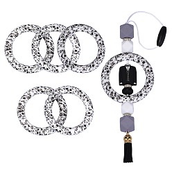 (52) Непрозрачная лаванда 5 шт. кольцо из экологически чистого пищевого силикона фокусные бусины, красочный, 65x9.5 мм, отверстие : 3 мм, внутренний диаметр: 44 мм