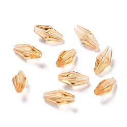 Фора Прозрачные стеклянные шарики k 9, граненые, двухконусные, оранжевые, 12x6 мм, отверстие : 1 мм