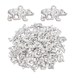 Античное Серебро 40 шт. Подвески из сплава в тибетском стиле, без кадмия, без никеля и без свинца, медведь, античное серебро, 15x24x5.5 мм, отверстие : 2 мм