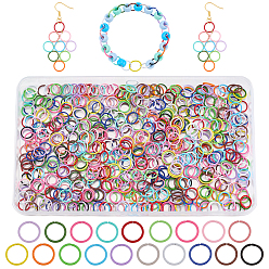 (52) Непрозрачная лаванда 380 шт. 19 цветные запекаемые краска сплав открытые соединительные кольца, разноцветные, 10.5x1.2 мм, внутренний диаметр: 8.5 мм, 20 шт