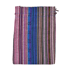 Разноцветный Мешочки для упаковки ювелирных изделий из хлопка в мексиканскую полоску, шнурок сумки, красочный, 18x13 см