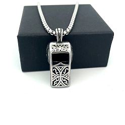 Нержавеющая Сталь Цвет 304 Кулоны-свистки в стиле панк из нержавеющей стали, не тускнеет, цвет нержавеющей стали, 23.62 дюйм (60 см)