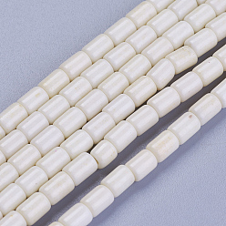 Кукурузный Шелк Синтетические бусины из магнезита, окрашенные, колонка, цвет колоса кукурузы, 5~5.5x3.5 мм, отверстие : 0.8 мм, около 31 шт / нитка, 6.1 дюйм (15.5 см)