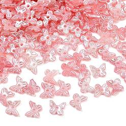 Лосось Перламутровые бусины из пластика ABS с имитацией жемчуга, бабочка, два тона, salmon, 10x11x3 мм, отверстие : 1.6 мм, Около 3333 шт / 500 г