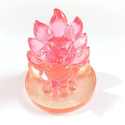 Ярко-Розовый Украшения из смолы в виде девятихвостой лисы, украшение домашнего офиса, ярко-розовый, 55x60 мм