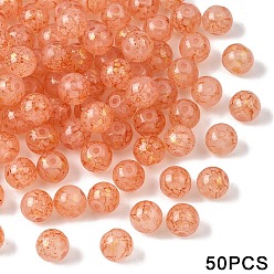 Сэнди Коричневый Стеклянные бусины из имитации нефрита, круглые, золотой фольгой, песчаный коричневый, 10 мм