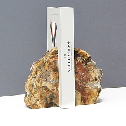 Деревянное Окаменение Декоративные подставки для книг из натурального окаменелого дерева, Неправильные каменные ограничители для книг для домашнего декора, 150x150x50 мм