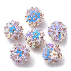 Лиловый Пластиковая пайетка из ПВХ со стеклянными подвесками из бисера, с железными петлями, , сирень, 18x17 мм, отверстие : 4.3 мм