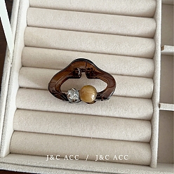 Кокосово-Коричневый Пластиковые заколки-облака для волос, со стразами, кокосового коричневый, 47x29 мм