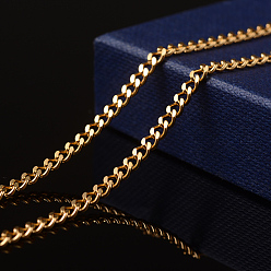 Золотой Ионное покрытие (ip) 304 витые цепи из нержавеющей стали, бордюрные цепи, с катушкой, граненые, несварные, золотые, 4x3x0.8 мм, около 32.8 футов (10 м) / рулон